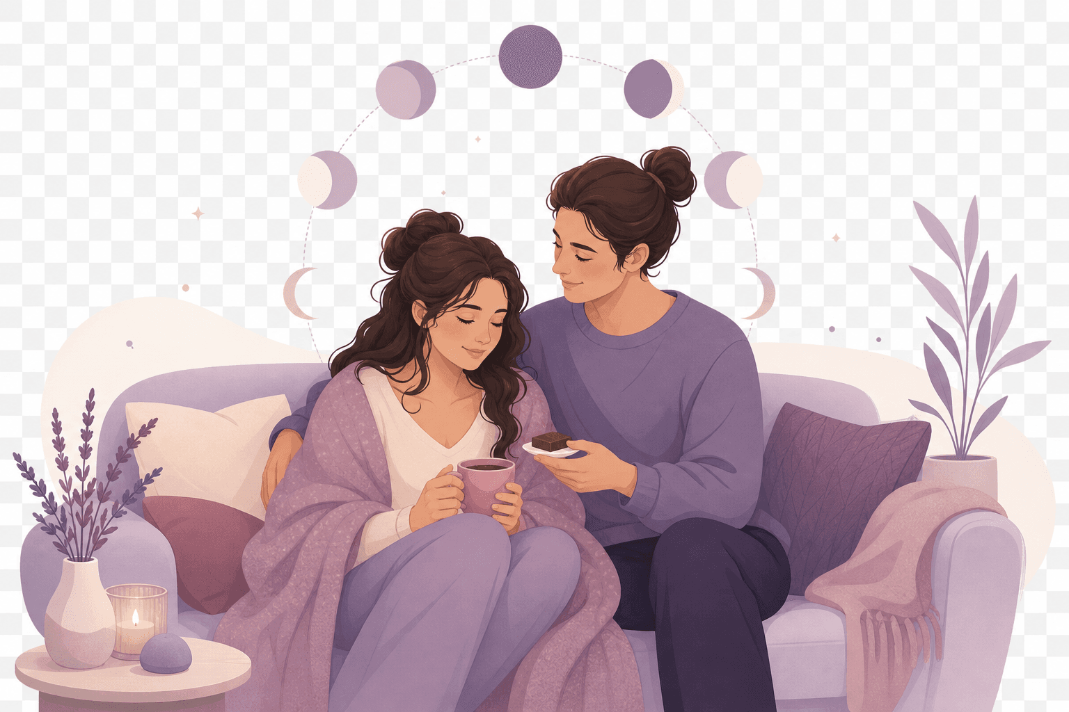 A partner caring for and supporting a woman through her cycle